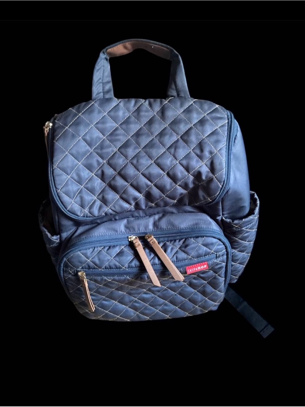 Skip Hop Quilted Navy Blue Baby Diaper Backpack